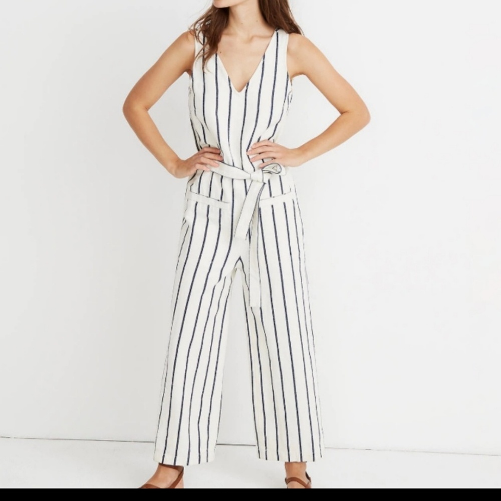 Madewell striped jumpsuit
